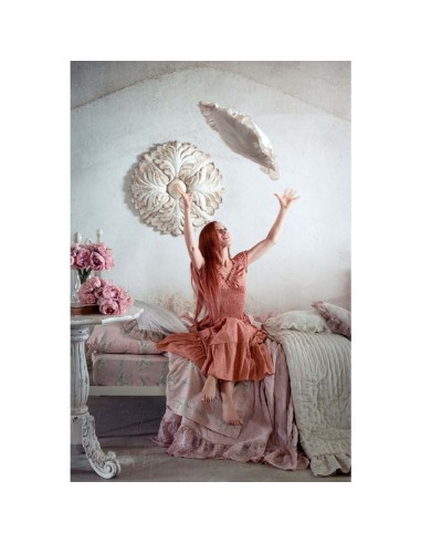 Romantic Lace cuscino avorio a cuore  in microfibra  con gala in pizzo, cm 40 x 40, 100% poliestere
