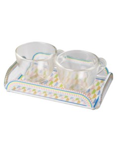 Vesta Home - Happy Coffee - Set 2 Tazzine e Vassoietto·rosa·15 X 9,5 X 3 H Cm Th. 3 Mm 2