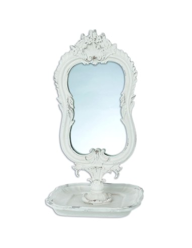Il Cavaliere della Rosa Specchio da appoggio con porta oggetti, cm 14,5 x 14,5 x 26,7 h