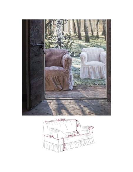 Stretch Covers copridivano tortora stretch, 2 posti 98% poliestere 2% elastam
