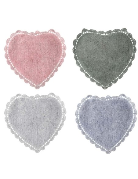 Crochet Lovers tappeto con crochet Cuore cm 50 x 65, 100% cotone