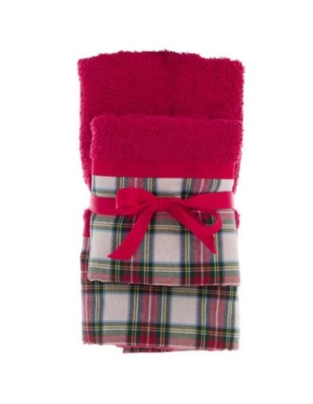 Coppia Asciugamani spugna TARTAN cm 40x60+60x100
