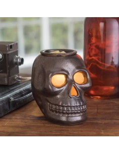 CANDLE WARMERS® Lampada scaldacera elettrica SKULL Teschio antracite in ceramica 2