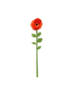 Vesta Home - Fiore Papavero Piccolo Kit 6 Pz Funny Flowers·rosso·9 X 40,5 H Th. 5 Mm