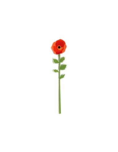 Vesta Home - Fiore Papavero Piccolo Kit 6 Pz Funny Flowers·rosso·9 X 40,5 H Th. 5 Mm