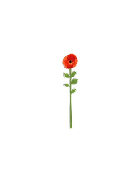 Vesta Home - Fiore Papavero Piccolo Kit 6 Pz Funny Flowers·rosso·9 X 40,5 H Th. 5 Mm