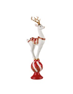 Decorazione Renna da Appendere Festa in Rosso 12x7x35h cm