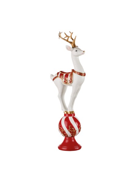 Decorazione Renna da Appendere Festa in Rosso 12x7x35h cm