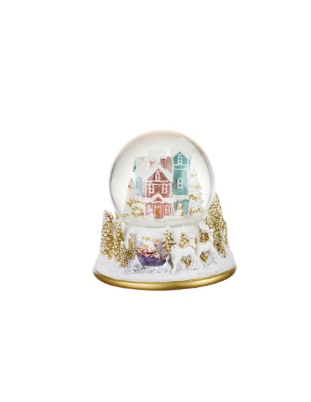 Boule De Neige Villaggio con Carillon Alba incantata Ø13x14h cm