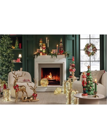 Candelabro Basso con Led Luce di dicembre Ø11x35h cm