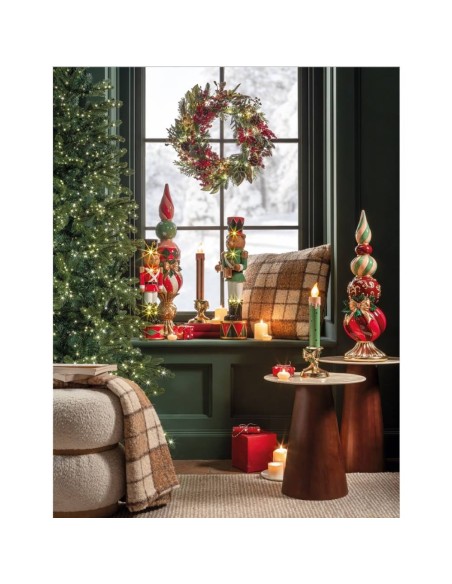 Candelabro Basso con Led Luce di dicembre Ø11x35h cm