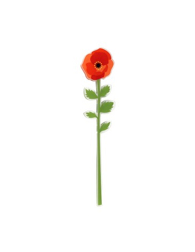 Vesta Home - Fiore Papavero Piccolo Kit 6 Pz Funny Flowers·rosso·9 X 40,5 H Th. 5 Mm