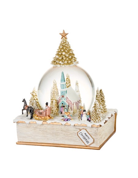 Boule De Neige Libro con Carillon Alba incantata 18x14x23h cm