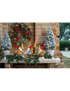 Albero Basso con 30 Led Foresta innevata Ø20x48h cm 2