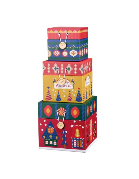 Set 3 Scatole Quadrate Dream Box 12x12x12h - 15x15x15h - 18x18x18h cm
