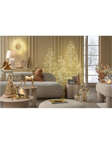 Renna Seduta con Perle Sogno di Stelle 30x18x36h cm