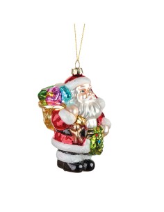 Pendente Babbo Natale con Ghirlanda Gioioso Natale 8x7x12h cm
