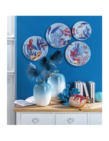 Pesce Palla Rosso  Decorativo 24x12x13h
