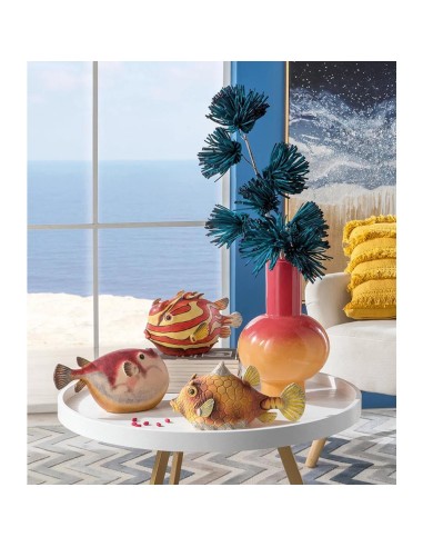 Pesce Palla Rosso  Decorativo 24x12x13h