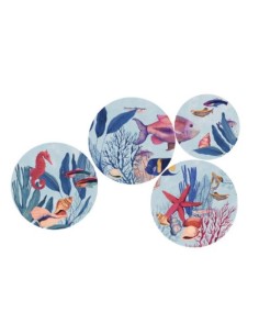 Piatti Decorativi da Parete Male' - Set 4 pz 3 pz Ø 26,5 - 1 pz Ø 20,5