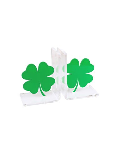 Vesta Home - Reggilibro Quadrifoglio·verde·31 X 10 X 20 H Th. Body 5 Mm Th. Structure 8 Mm