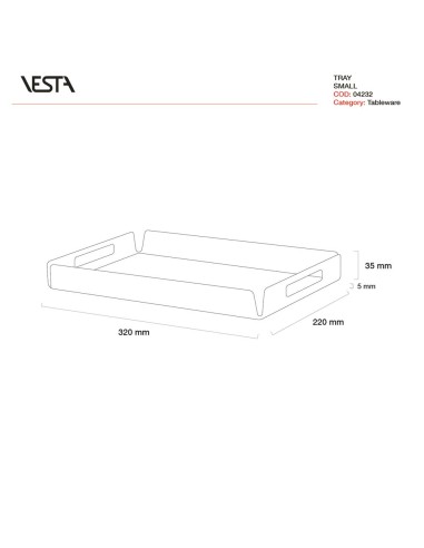 Vesta Home - Vassoio Piccolo Decor·rainbow·32 X 22 X 3,5 H Th. 4 Mm
