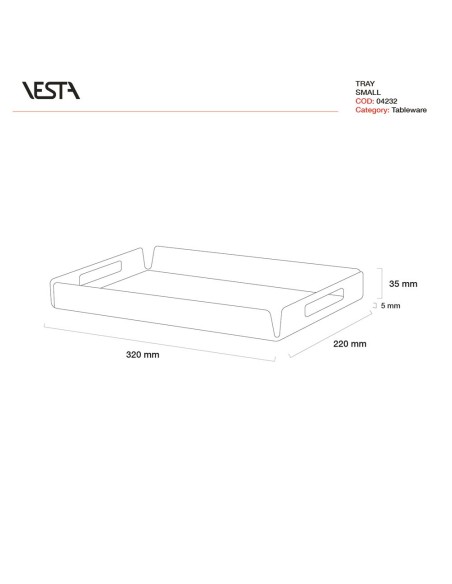 Vesta Home - Vassoio Piccolo Decor·rainbow·32 X 22 X 3,5 H Th. 4 Mm