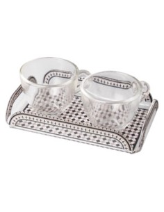 Vesta Home - Happy Coffee - Set 2 Tazzine e Vassoietto·tortora·15 X 9,5 X 3 H Cm Th. 3 Mm 2