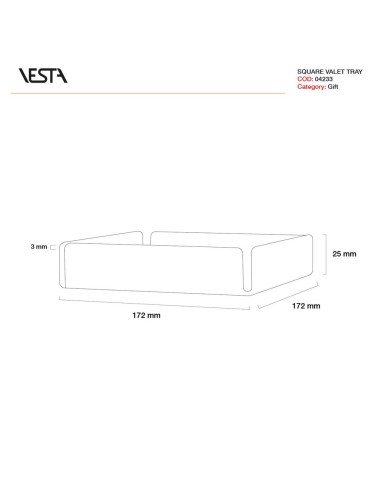 Vesta Home - Vuotatasche Decor·modern·17,2 X 17,2 X 2,5 H Th. 3 Mm