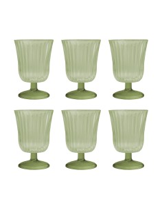 Vesta Home - Set 6 Bicchieri Ginevra·verde·ø8,5 X 12,5 H Cm Th. 4 Mm