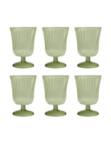 Vesta Home - Set 6 Bicchieri Ginevra·verde·ø8,5 X 12,5 H Cm Th. 4 Mm