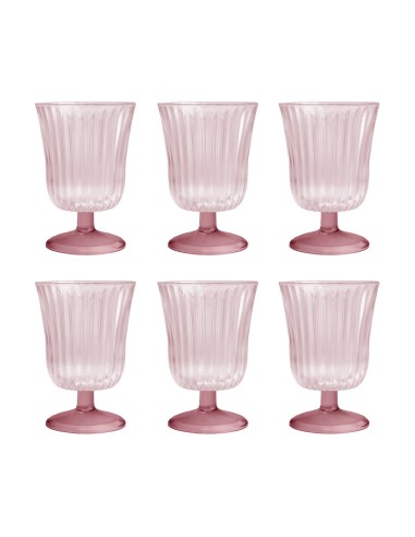 Vesta Home - Set 6 Bicchieri Ginevra·rosa·ø8,5 X 12,5 H Cm Th. 4 Mm