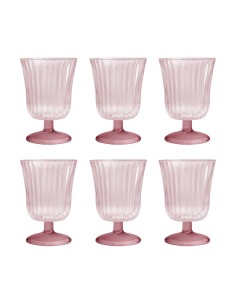 Vesta Home - Set 6 Bicchieri Ginevra·rosa·ø8,5 X 12,5 H Cm Th. 4 Mm