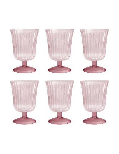 Vesta Home - Set 6 Bicchieri Ginevra·rosa·ø8,5 X 12,5 H Cm Th. 4 Mm