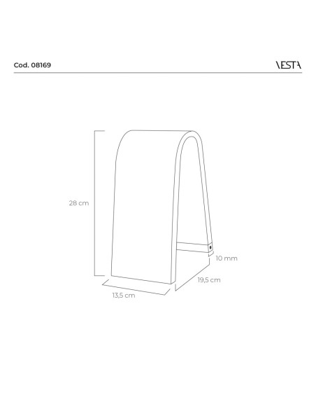 Vesta Home - Lampada da Tavolo Arc·line·13,5 X 19,5 X 28 H Th. 10 Mm