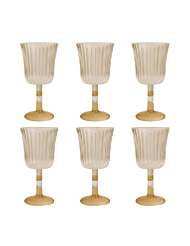 Vesta Home - Set 6 Calici Ginevra·ambra·ø8,5 X 17 H Cm Th. 4 Mm