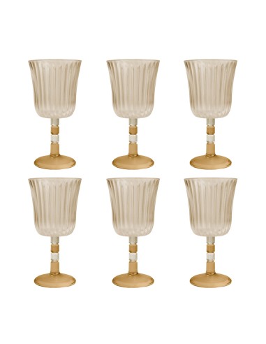 Vesta Home - Set 6 Calici Ginevra·ambra·ø8,5 X 17 H Cm Th. 4 Mm