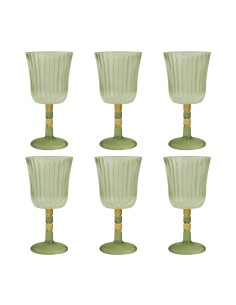 Vesta Home - Set 6 Calici Ginevra·verde·ø8,5 X 17 H Cm Th. 4 Mm