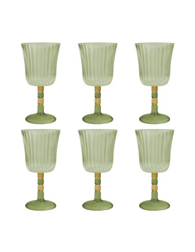 Vesta Home - Set 6 Calici Ginevra·verde·ø8,5 X 17 H Cm Th. 4 Mm