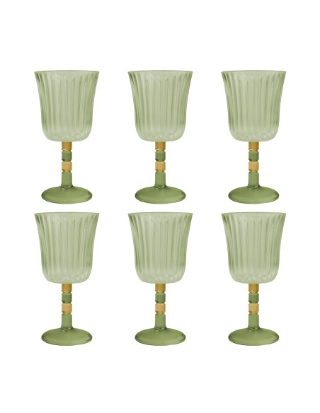 Vesta Home - Set 6 Calici Ginevra·verde·ø8,5 X 17 H Cm Th. 4 Mm