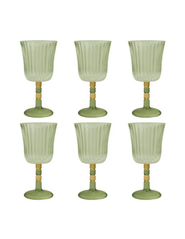 Vesta Home - Set 6 Calici Ginevra·verde·ø8,5 X 17 H Cm Th. 4 Mm
