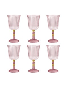 Vesta Home - Set 6 Calici Ginevra·rosa·ø8,5 X 17 H Cm Th. 4 Mm