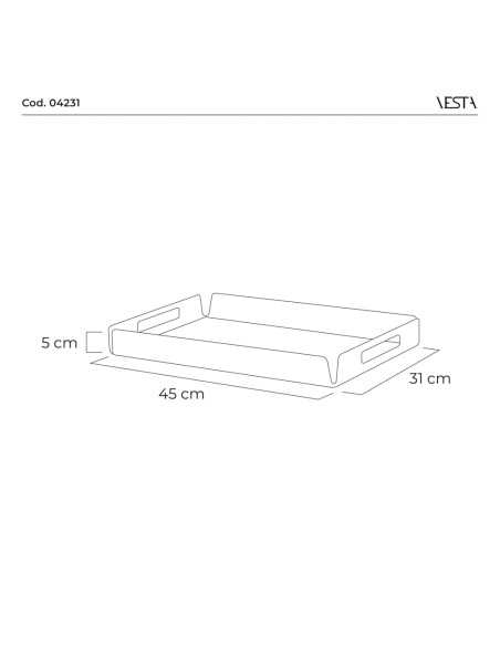 Vesta Home - Vassoio Grande Decor·modern·45 X 31 X 5 H Th. 4 Mm