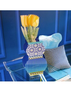 Vesta Home - Vaso Giudecca Grande·santorini·22,6 X 15 X 35 H Th. 5 Mm Glass Vase Ø12 X 30 H 2