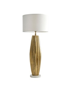 Blanc D' Ivoire - (Base) Lampada da pavimento Malana dorata fatta a mano in ottone anticato alluminio e marmo illuminazione a LE