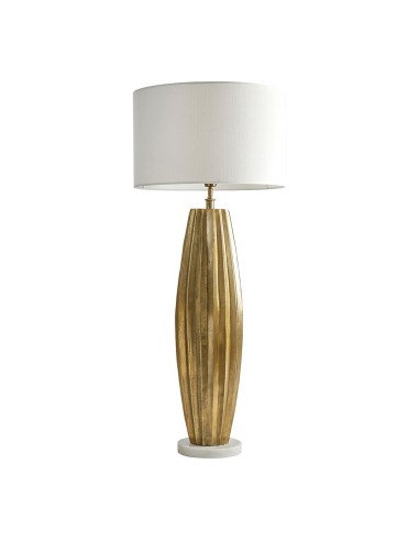 Blanc D' Ivoire - (Base) Lampada da pavimento Malana dorata fatta a mano in ottone anticato alluminio e marmo illuminazione a LE