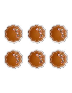 Vesta Home - Set 6 Sottobicchieri Armonia·marrone·ø10,5 Cm Th. 2 Mm