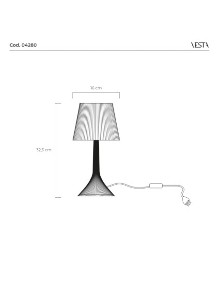 Vesta Home - Lampada Duse·nero Opaco·ø16 X 32,5 H