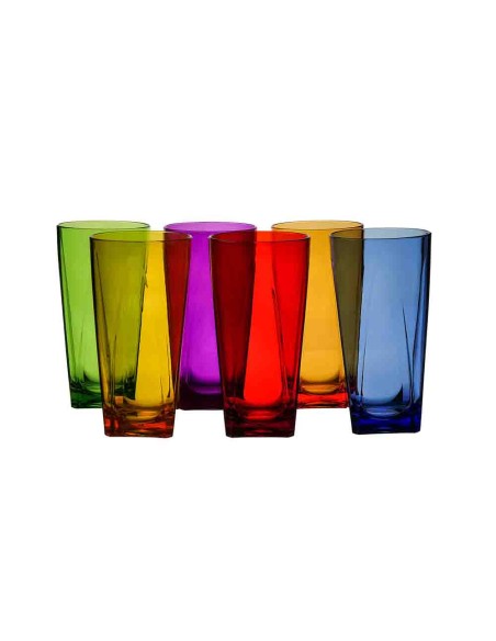 Vesta Home - Tumbler Bicchieri Alti-set 6 Pezzi·multicolor·ø8 X 15 H Th. 4 Mm