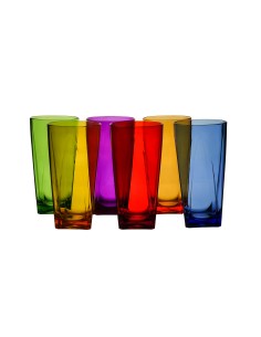 Vesta Home - Tumbler Bicchieri Alti-set 6 Pezzi·multicolor·ø8 X 15 H Th. 4 Mm